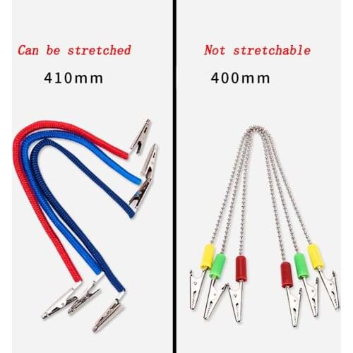20 Pcs Napkin Holder Dental Lab Bib Crocodile Clip Flexible Steel Metal Ball Chain Necklace Bib clip