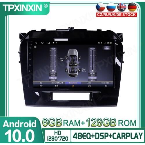 For Suzuki Vitara 4 2014+ Android 10 6+128G Car Multimedia Player GPS Navigation Head Unit Auto Radio Audio Stereo Tape Recorder