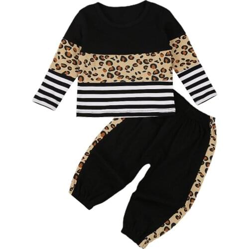 Brand 2Pcs Suit for 0-4 Years Kids Long Sleeve Patchwork Top with Long Pants Casual Suit for Spring and Autumn Tracksuits