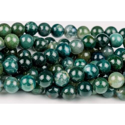 Moss grass agate beads, round beads, gemstone beads, stone beads, Mala beads, 6mm 8mm 10mm beads