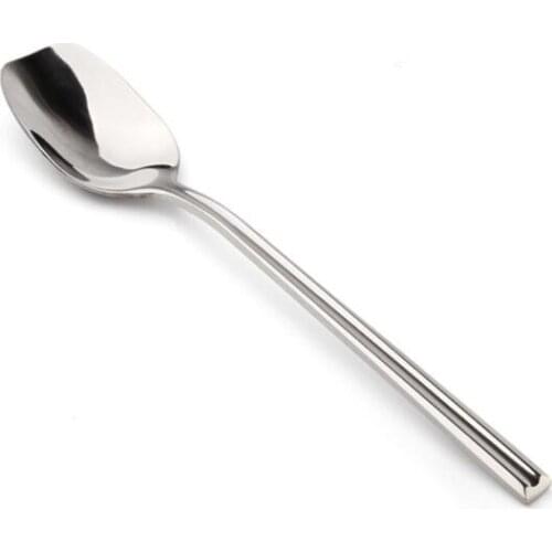 1PC 304 Stainless Steel Buffet Serving Dessert Spoon Thickness Soup Rice Dinner Spoon Western Restaurant Bar Spoon PK 014