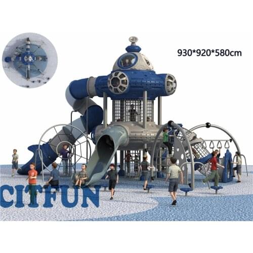 New Design Space Series Childrens outdoor Playground with big slides OPB19-015A