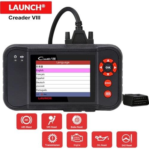 LAUNCH X431 Creader VIII OBD2 Engine ABS Airbag SRS AT diagnostic tool OBDII OBD Code Reader EPB Oil SAS reset PK crp129 crp123