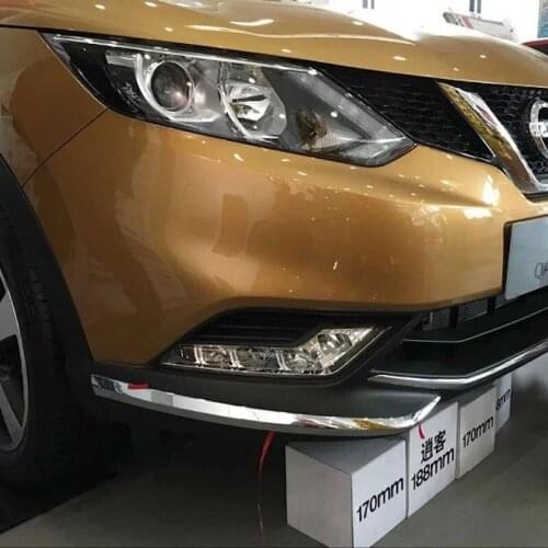FOR 2014 to 2016 NISSAN QASHQAI J11 CHROME FRONT CORNER FOG LIGHT BUMPER GUARD TRIM PROTECTOR COVER CAR-STYLing ACCESSORIES