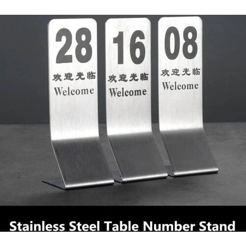 Double Sided Stainless Steel Tent Style Table Number Card Holder Stand Place Card Stand For Wedding Reception Restaurants