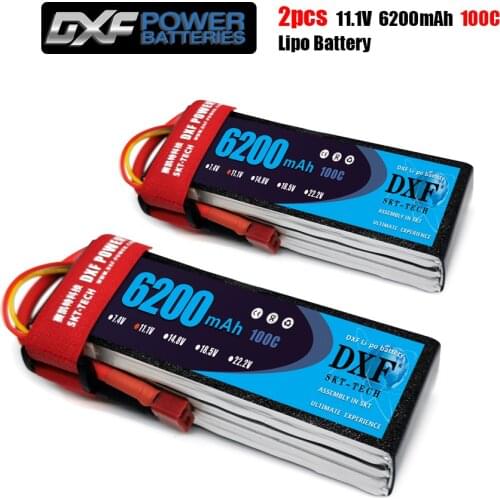 DXF 3S 11.1V 6200mah 100C-200C Lipo Battery 3S XT60 T Deans XT90 EC5 50C For Racing FPV Drone Airplanes Off-Road Car Boats
