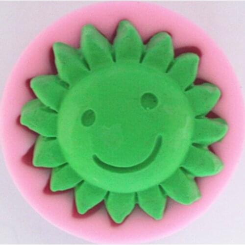 FM254 Smiling sunflower fondant cake molds soap chocolate mould for the kitchen baking
