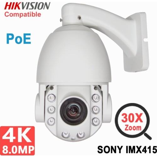 PoE 4K 8MP 5MP IP Camera Outdoor PTZ 30X Zoom CCTV Varifocal Onvif H.265 Dome Security Two Way Audio SONY IMX415 Danale App
