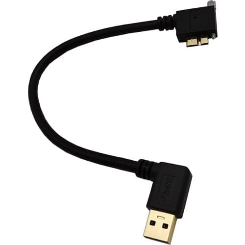 25cm USB 3.0 Micro B male Left/Right angle to USB A male Right angle cable