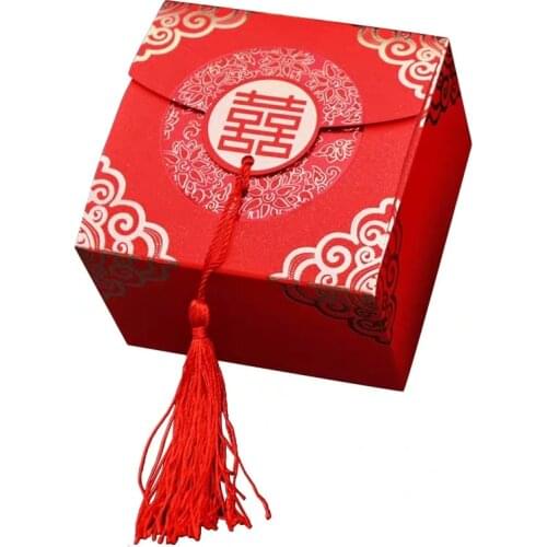 Chinese Style Double Happiness Paperboard Wedding Favor Box Bridal Party Gift Holder Wedding Supplies