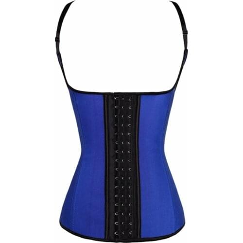 Sexy Latex Vest Waist Cincher Plus Size Corset 4 Steel Boned Waist Trainer Underbust Slimming Korsett Hooks And Eyes Bodyshaper