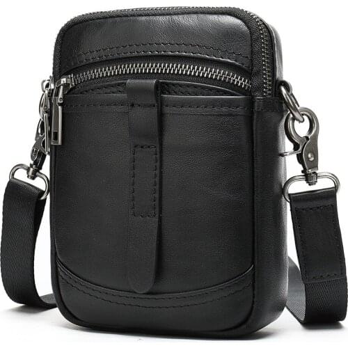 Fashionable sports leather casual mens belt waist bag Vertical Single Shoulder Bag Messenger Bag