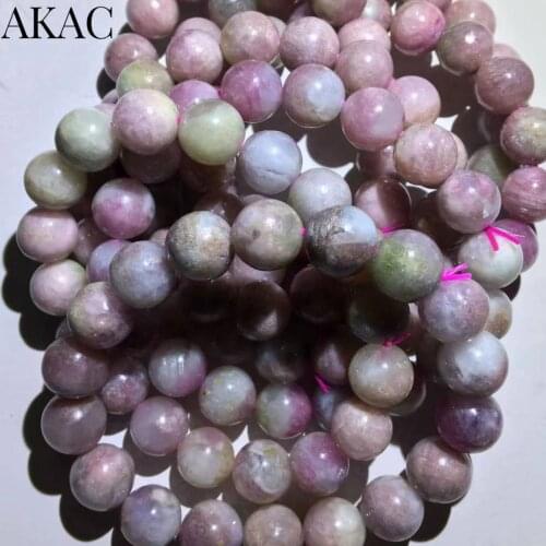 Approx10-10.5mm AKAC natural rarely pink tourmaline bracelet smooth round loose beads
