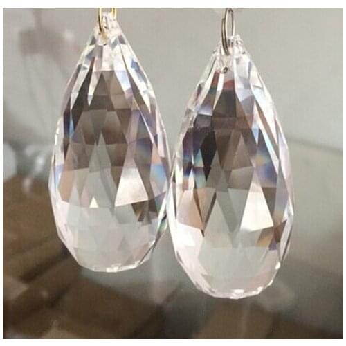 4pc 89mm clear chandelier glass crystal healing lamp prisms part hanging pendants