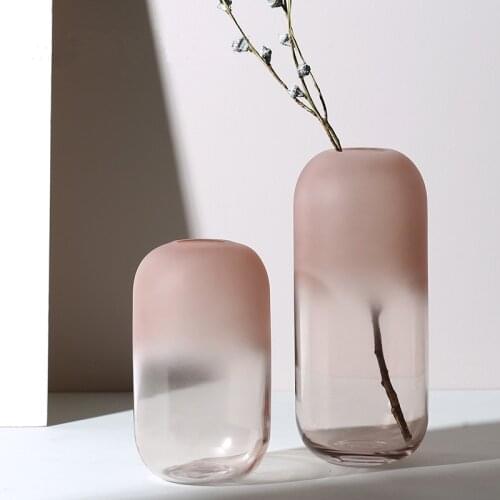 Simple Frosted Glass Vase Decoration Creative Transparent Vase Nordic Fashion Interior Decoration Home Decoration