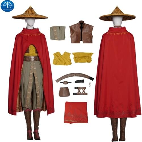 Raya and The Last Dragon Cosplay Costume Raya Battle Suit Women Cosplay Costume Outfit With Cloak Dragon Princess Dress Outfit