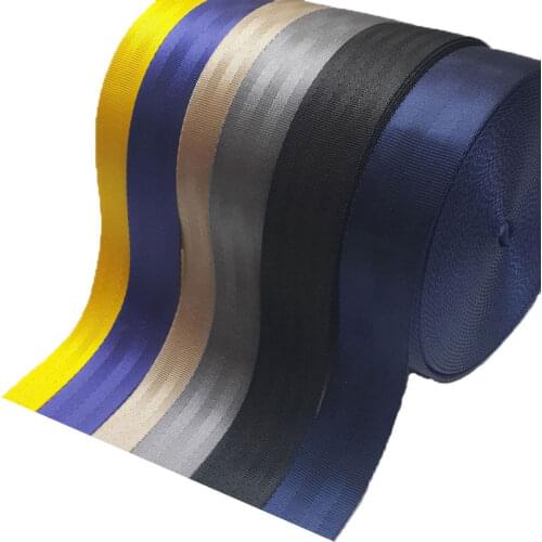 New 10M 1.5" Silver Black Brown Royalblue Nylon Webbing strap Racing Safety Seat Belt/Car Webbing Fabric Harness Accessories