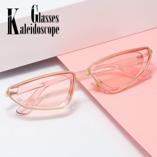 Vintage Small Cat Eye Sunglasses Women Men Luxury Brand Metal Frames Sun Glasses Ladies Retro White Pink Sunglass UV400 Shades