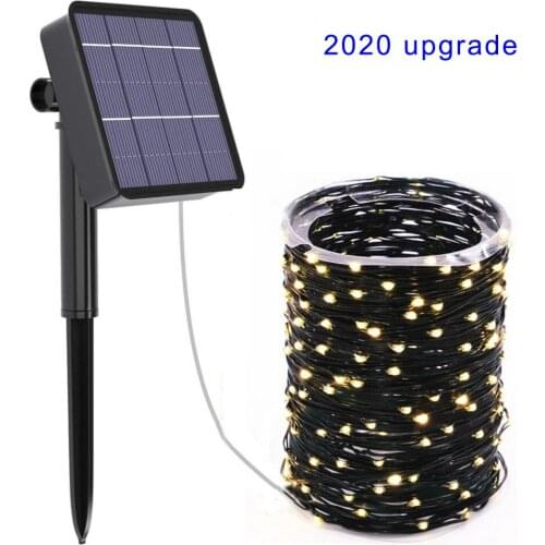 Solar Light String 10M100 Lights PCV Copper Wire Waterproof Outdoor Decorative Lantern Christmas Garden Party Decoration Lights