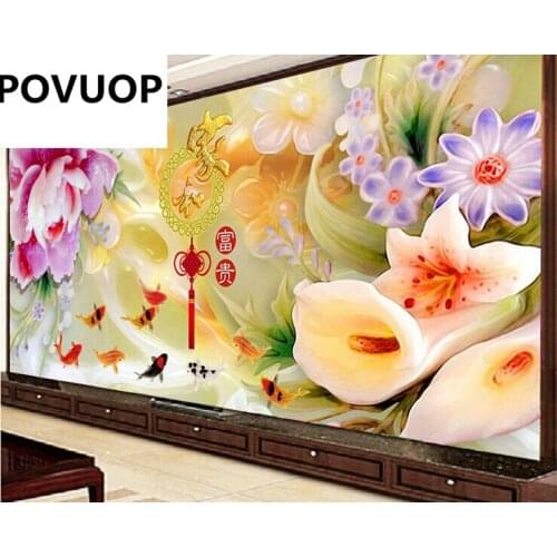 POVUOP cross stitch Blossom and rich Cross stitch new pattern Full embroidery Lily Cross stitch Family harmony series