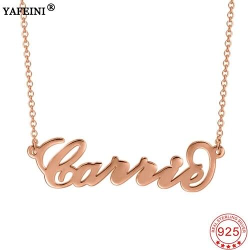 YAFEINI 925 Sterling Silver DIY Name Necklace Pendants Silver 925 Name Jewelry Customize Name Necklace Moms Gift Couple Jewelry