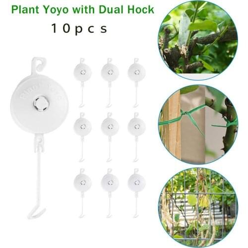 10pcs Smart Retractable Plant Yoyo with Stopper Hydroponics Grow Support Hanger Hydroponic for Home Garden Plants Grow