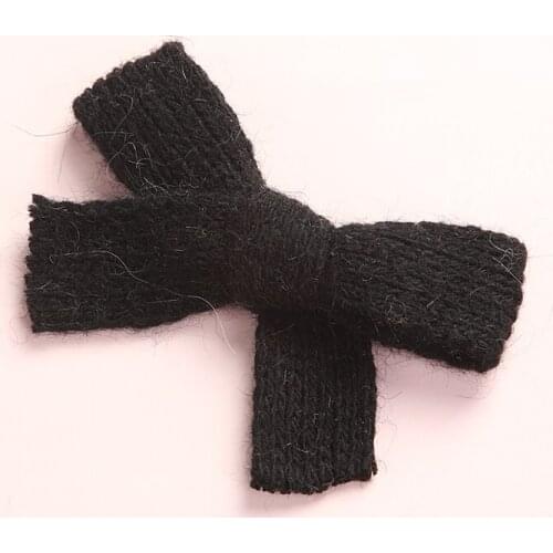 Winter Cute Kids Girls Wool Knitted Bows Hair Clips Princess Girls Fabric Bow Hair Accessories Child Hairgrips