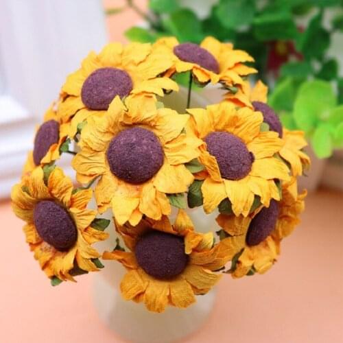 100Pcs Sunflower simulation flowers DIY handmade materials accessories Wedding Home Decoration Fake Flowers