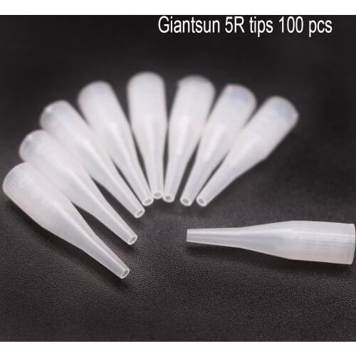 100pcs/lot 5R Small Spouts Tattoo Tips Permanent Makeup Eyebrow/Eyeliner/Lips Giant Sun Machine Tattoo Needle caps