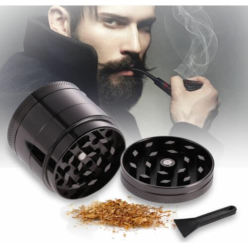 Hot 4 Part 52mm Magnetic Aluminium Zinc Alloy Smoke Crusher Tobacco Herb Grinder Muller Crusher Shark Teeth Mills 2021