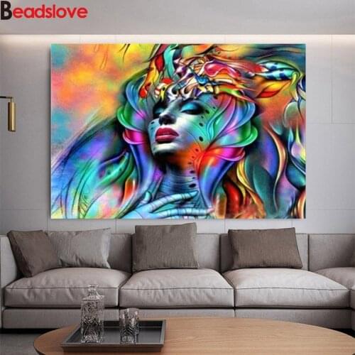 5D DIY Diamond Painting Colorful Fantasy Woman Diamond Embroidery Full Square round stone home Decoration Rhinestone mosaic