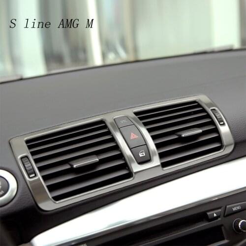Car Styling For BMW 1 Series E81 E82 E87 Refit Car interior Sticker Central control Air Outlet Frame Trim cover Auto Accessoires