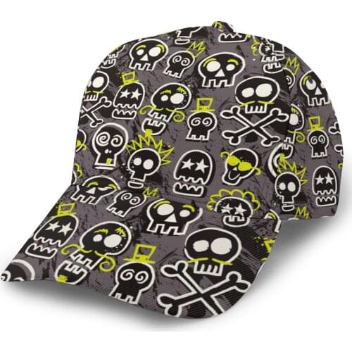 CINESSD Sketchy Skull Illustration Baseball Cap Fashion Men Hat Cap Summer Dad Hat Male Sports Hat