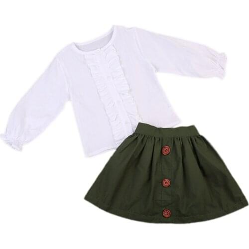 Little Girls Princess Blouse Skirt Clothing Set Hot Toddler Infant Baby Kids Girls Tops T-shirt Skirts 2pcs Outfits Clothes
