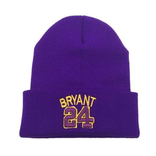 BRYANT Embroidered Winter Hat Beanie 24 Cotton 3D Mamba Knit Kobe Bryant Hat Skullies Beanie Hat Hip Hop Outdoor Hats 2020