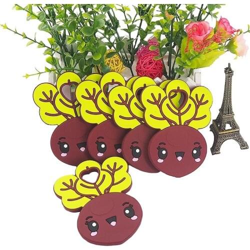 Chenkai 10PCS Silicone Radish Teether DIY Baby Pacifier Dummy Chewing Sensory Pendant Jewelry Making Montessori Toy Accessories