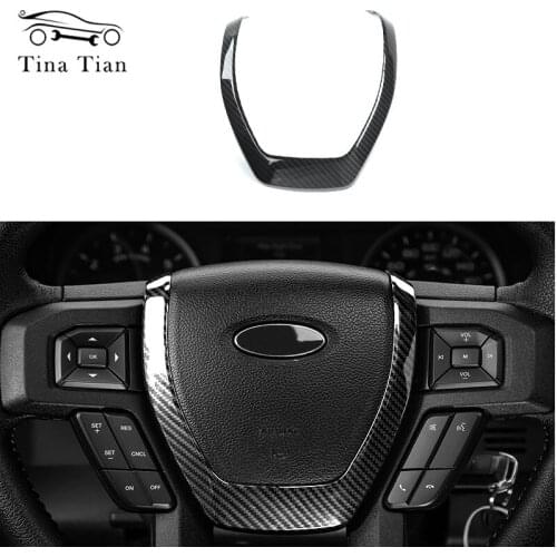 For Ford F150 RAPTOR 2017-2019 2018 XLT XL lariat Interior Accessories ABS Carbon Fiber colour Horn Decoration Cover Trim