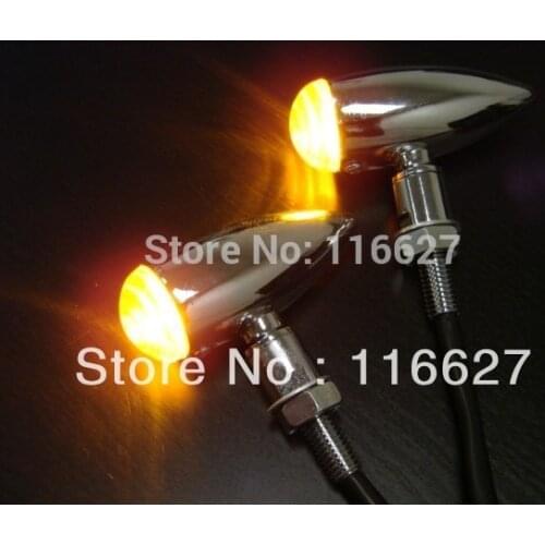 For Harley Custom Chopper Metrics Chrome Bullet Mini TURN SIGNAL LIGHT