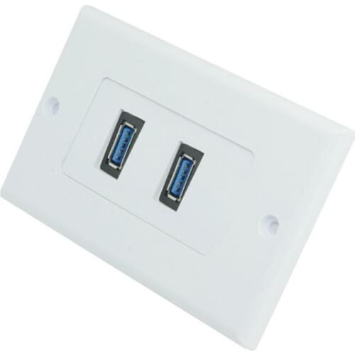 Dual Ports USB 3.0 Data Charger Wall Face Plate Panel Dock Station 118mm 120mm Rectangle Type TL-045