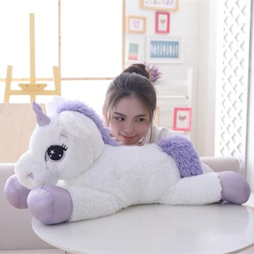 Giant 110/60cm Unicorn Plush Toy Soft Stuffed Popular Cartoon Unicorn Doll Animal Horse Toy High Quality Toys for Children Girls