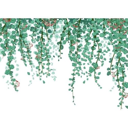 Hot Hanging Green Vine Leaf Wall Decal Stickers for Bedroom Living Room Removable Eucalyptus Ivy Plants Wall Art Mural