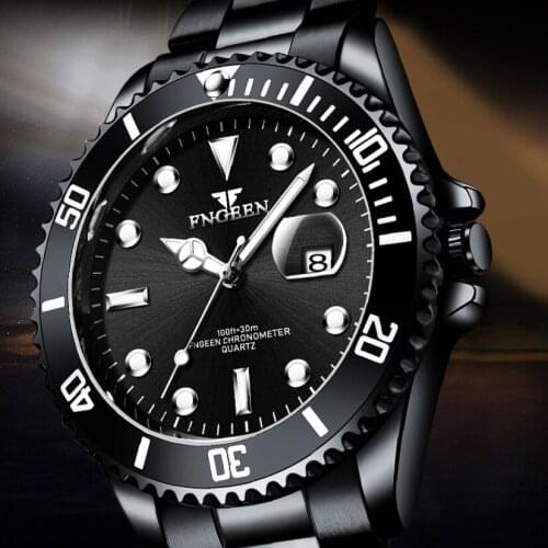 2021 New Stainless Steel Watches Mens Sports Waterproof Luminous Chronograph Top Brand Luxury Quartz Men Watch Relogio Masculino