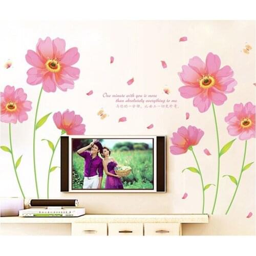 Large Flower Quote Wall Stickers for Sofa Background Bedroom Girl Living Room Home Decor Wall Decals Poster adesivo de parede