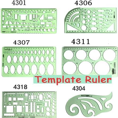 Brand New Green Geometric Template Ruler Mapping Drawing Tools Ruler Suitable For Student School Stationery