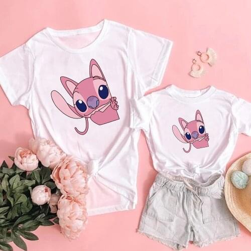 Lilo Stitch Disney Matching Family Clothes Kawaii Tshirt Mommy And Me Clothes Tops Baby Girl Clothes Matching Family Outfits