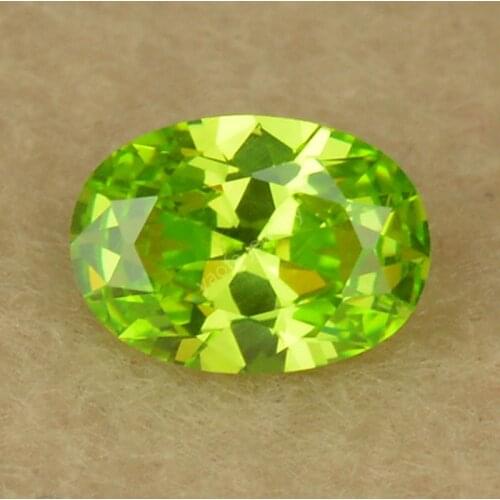 Wholesale Zircon 5A 2*3~13*18mm Apple Green Color Oval Shape Cut Synthetic Cubic Zirconia Stone Loose CZ Gem For Jewelry Making