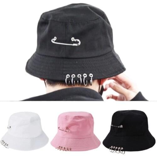 2020 new fisherman hat bucket hat unisex fashion hip hop pin ring hoop men and women outdoor Panama warm and windproof bucket ha