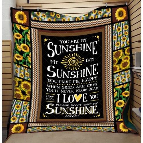 3D Printing Quilt Sunflowers Beautiful High End Fashion Kids School Adults Bed Summer Cool Quilt Soft Hot Sales Dropshipping