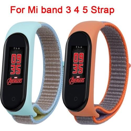 Bracelet for mi band 3 4 5 Strap Nylon Sport loop watch Belt Fashion corea Miband5 Wristband for xiaomi Mi band 4 3 strap