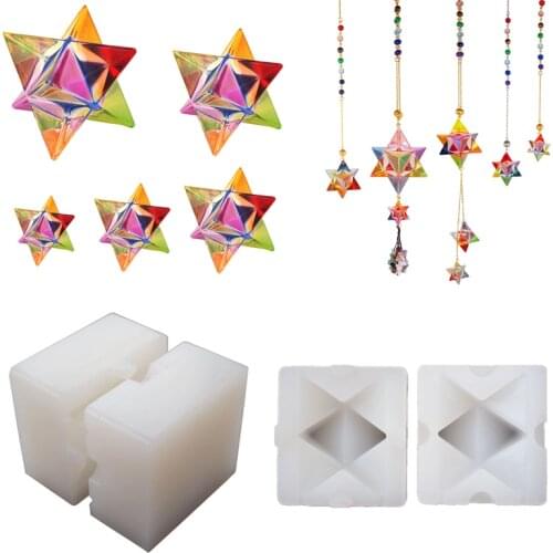 Merkaba Necklace Resin Molds DIY Silicone Mold for Making Epoxy Pendant Energy Gem Meditation Crystal